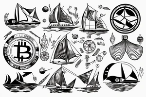 future, science, crypto, travel, sailing, trading tattoo idea