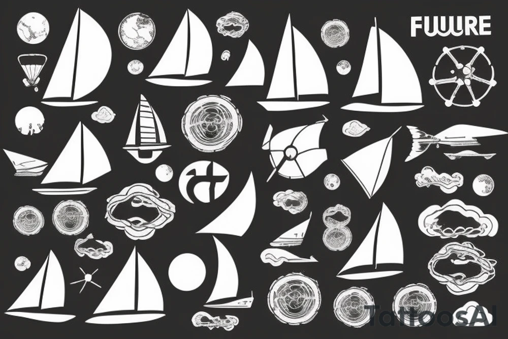 future, science, crypto, travel, sailing, trading tattoo idea