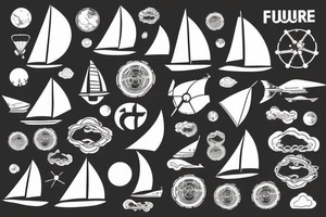 future, science, crypto, travel, sailing, trading tattoo idea