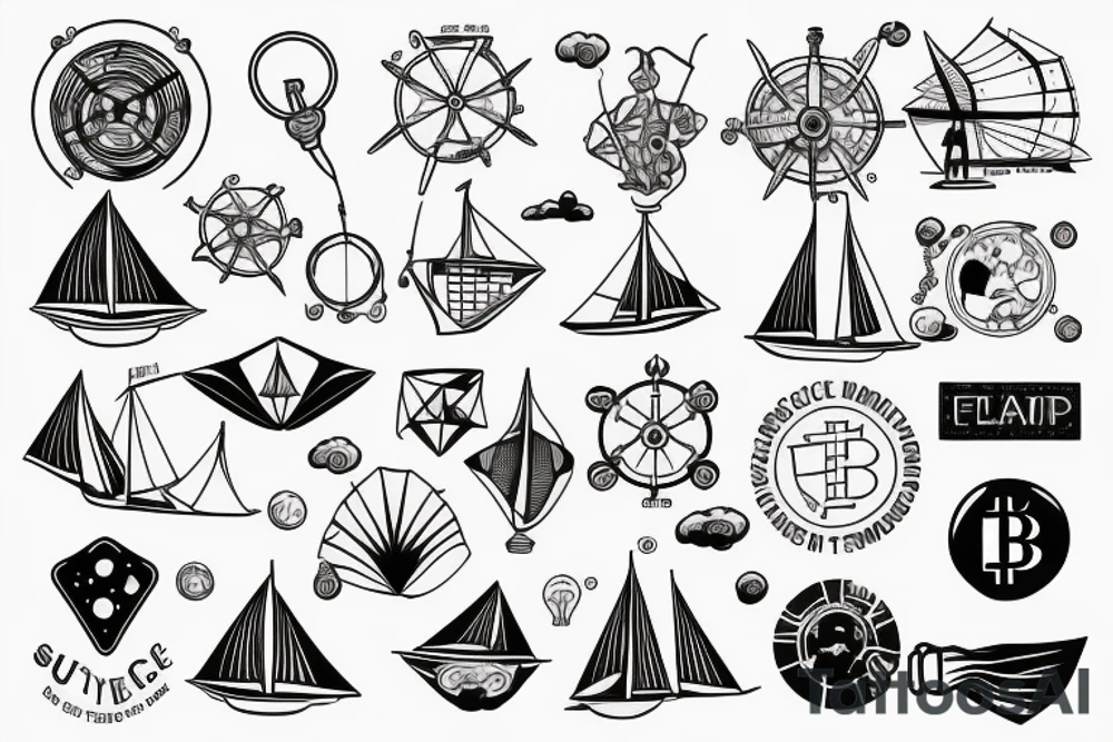 future, science, crypto, travel, sailing, trading tattoo idea