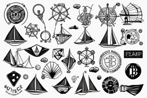 future, science, crypto, travel, sailing, trading tattoo idea
