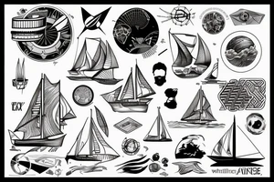 future, science, crypto, travel, sailing, trading, money, power, extreme sport tattoo idea