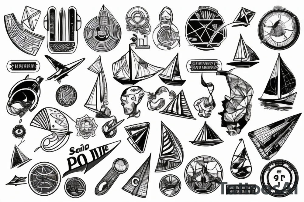 future, science, crypto, travel, sailing, trading, money, power, extreme sport tattoo idea