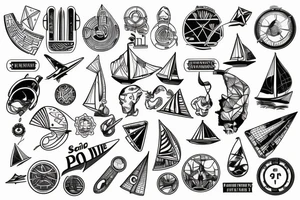future, science, crypto, travel, sailing, trading, money, power, extreme sport tattoo idea