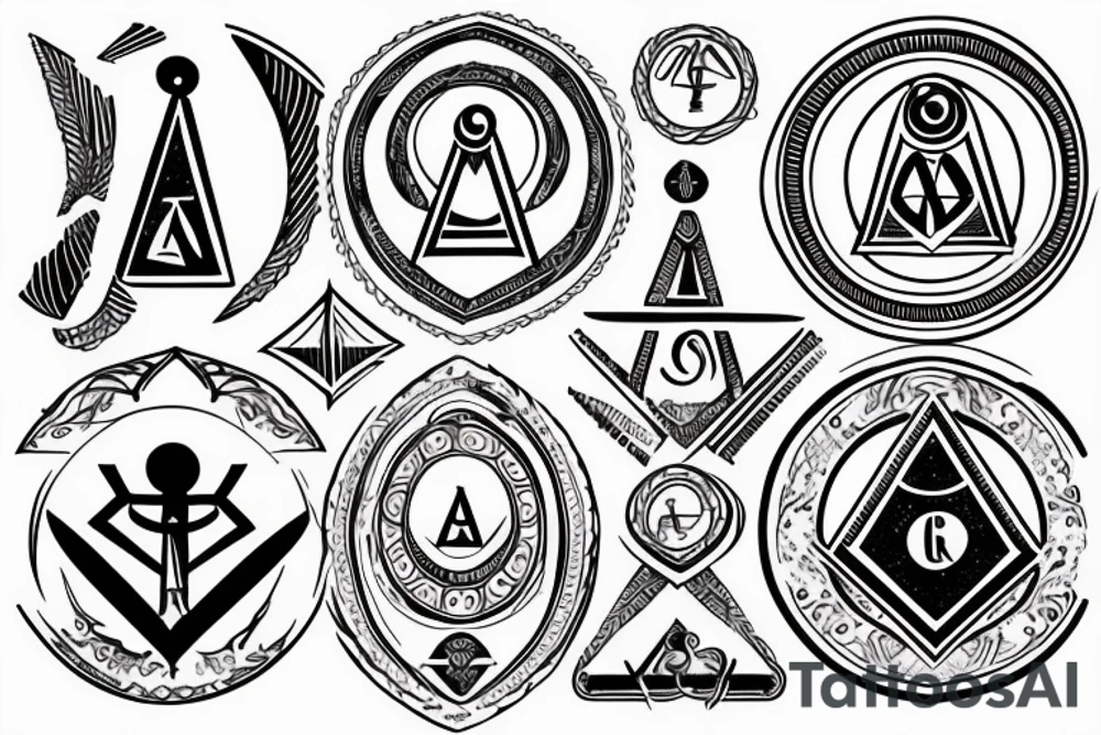 Brotherhood text with Masonic symbol tattoo idea