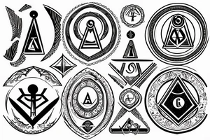 Brotherhood text with Masonic symbol tattoo idea