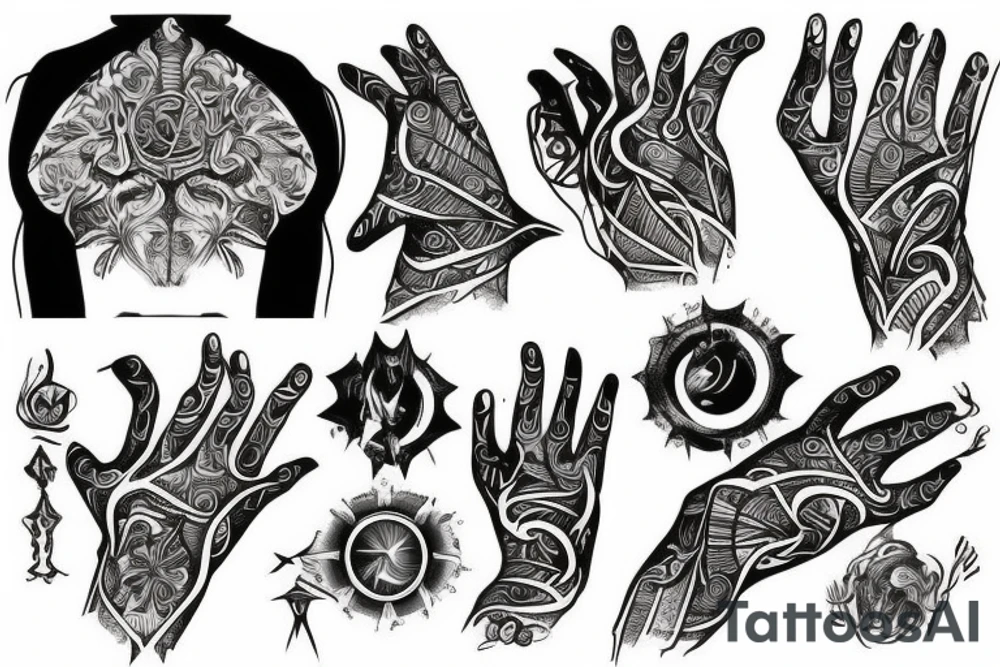 Futuristic full hand tattoo tattoo idea