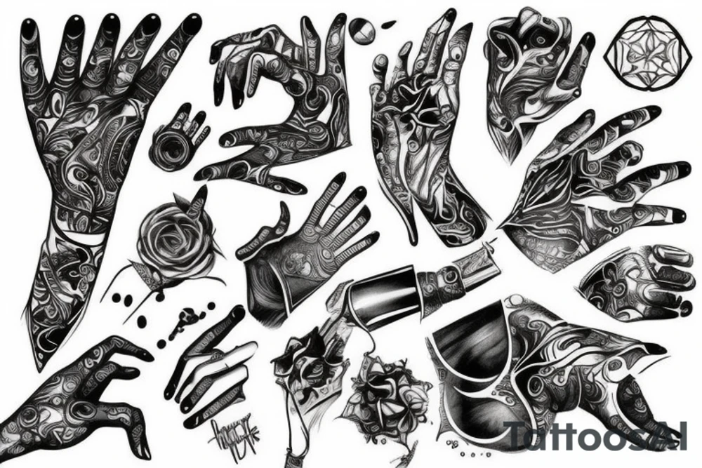 Futuristic full hand tattoo tattoo idea