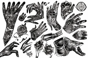Futuristic full hand tattoo tattoo idea
