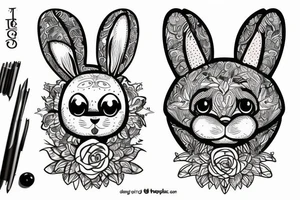 Anthropomorphic bunny tattoo idea