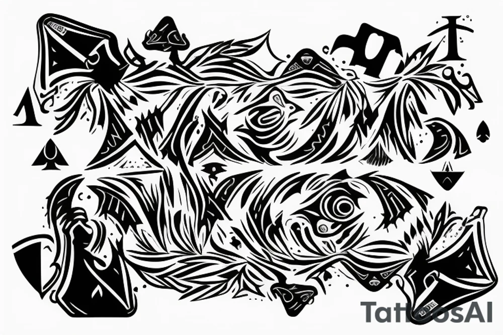 An ace of spades, centered on medium thick line tattoo idea