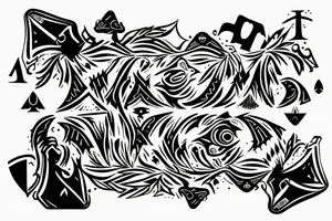 An ace of spades, centered on medium thick line tattoo idea