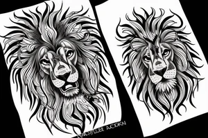 Chaotic lion tattoo idea