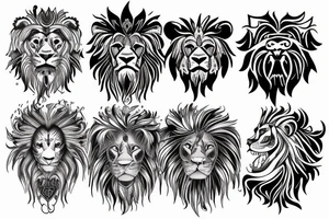 Chaotic lion tattoo idea