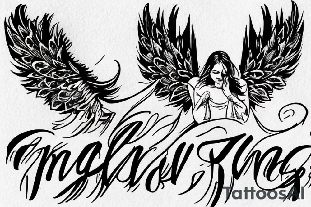 Angel
 Text Tattoo In Hand tattoo idea