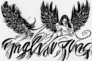 Angel
 Text Tattoo In Hand tattoo idea