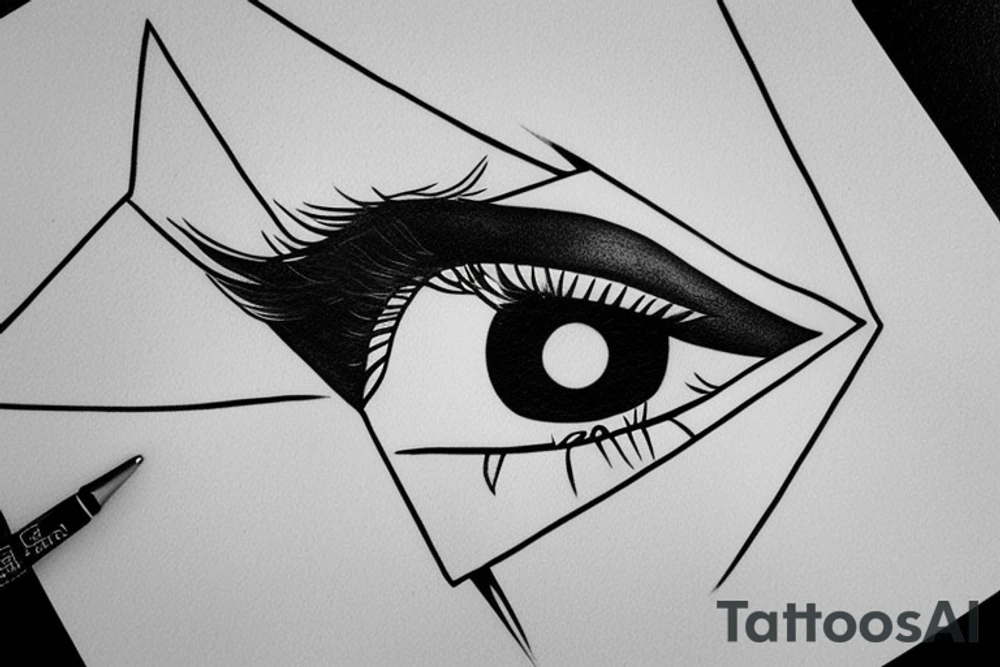 White star eye patches glamorous lady tattoo idea