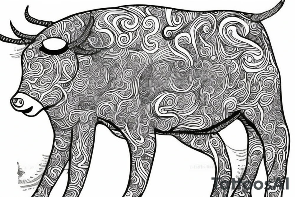 Beautiful Psychedelic cow, dmt, tattoo idea
