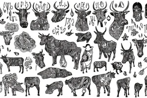 Beautiful Psychedelic cow, dmt, tattoo idea