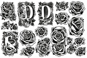 Ouija drop with roses on the sides tattoo idea