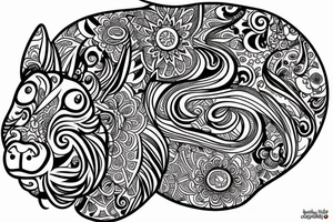 Beautiful psychedelic cow female tattoo idea