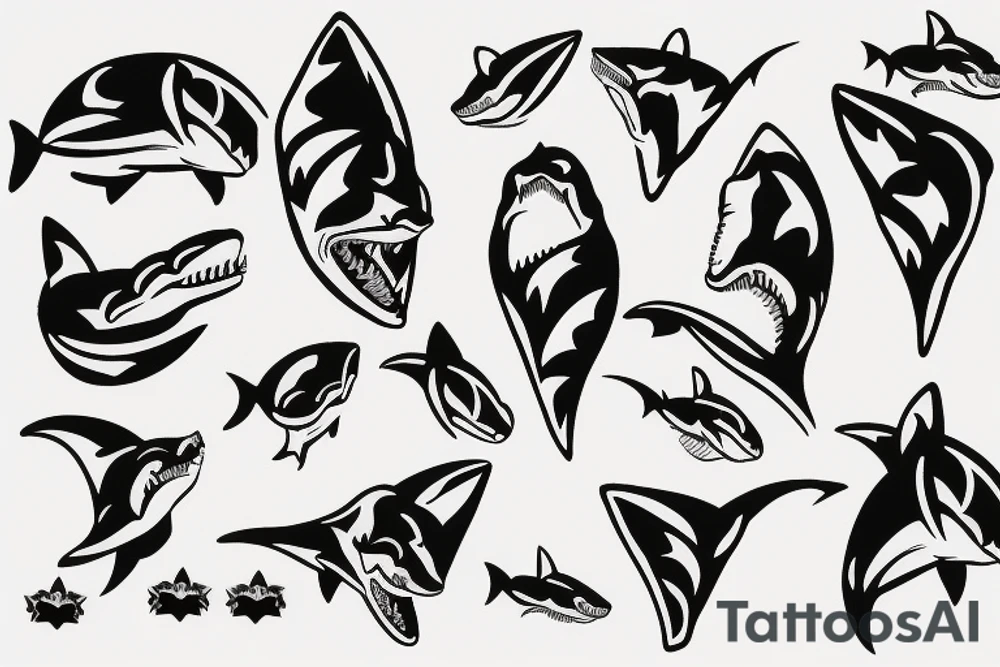 shark tooth tattoo idea