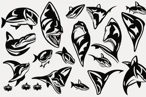 shark tooth tattoo idea