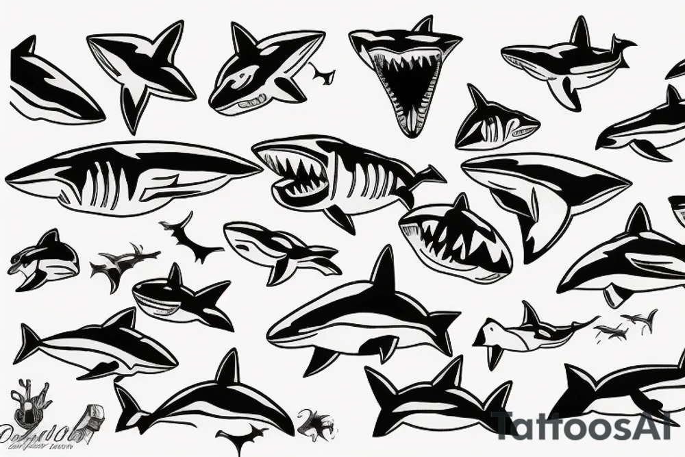 shark tooth tattoo idea