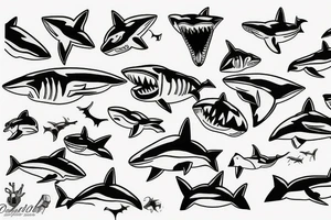shark tooth tattoo idea