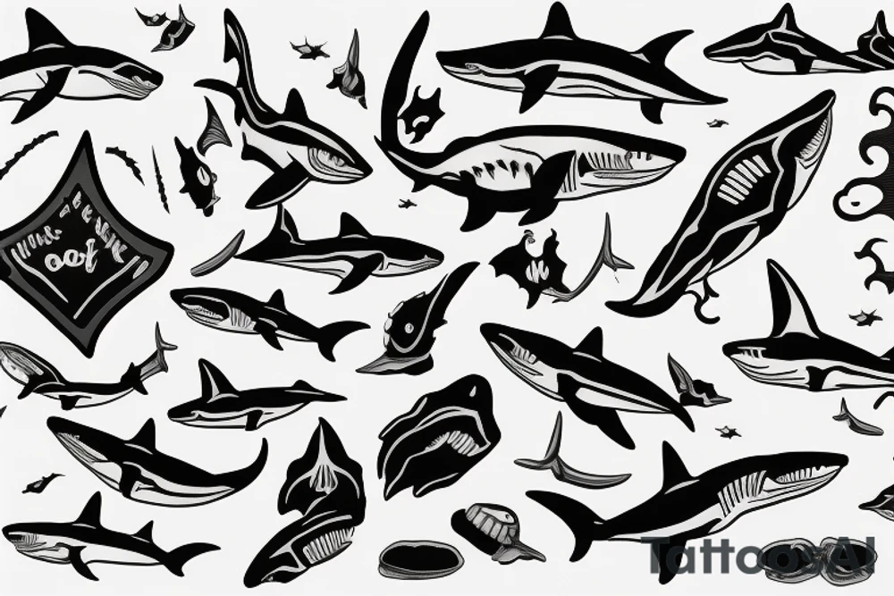 shark tooth tattoo idea