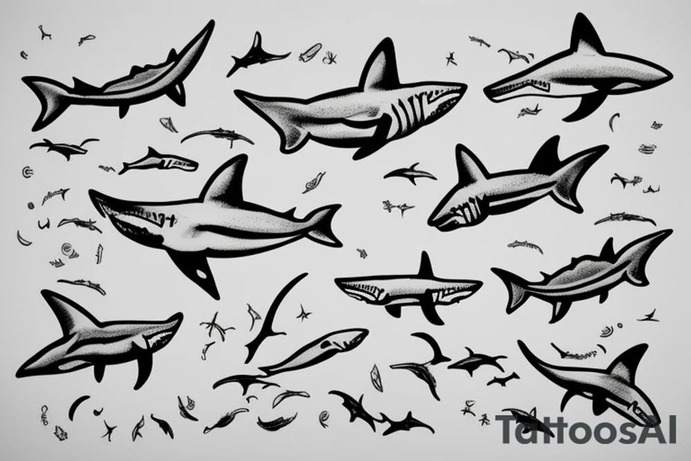 shark tooth tattoo idea
