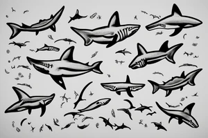 shark tooth tattoo idea