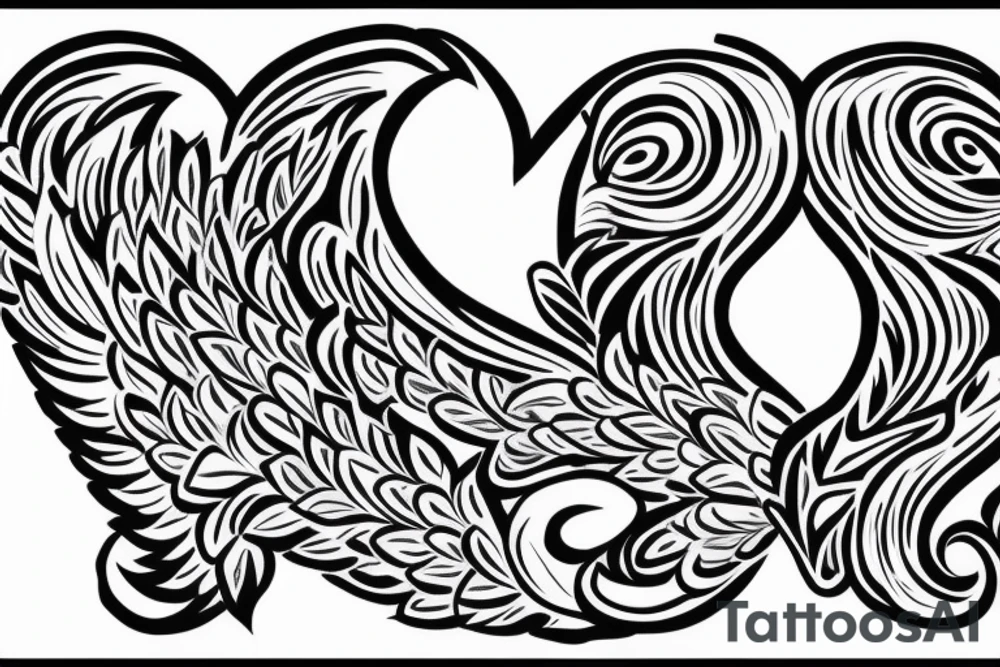 "Payal" written with cursive style. Angel wings on left and right side tattoo idea