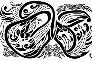 "Payal" written with cursive style. Angel wings on left and right side tattoo idea