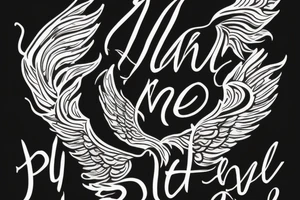 "Payal" text written with cursive style. Angel wings on left and right side tattoo idea