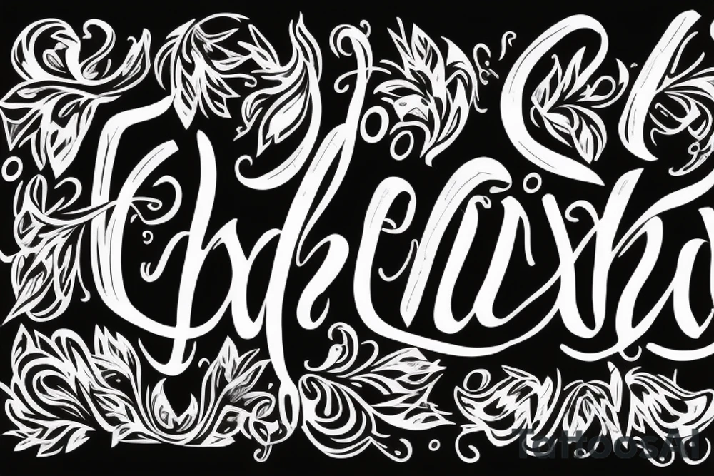 "Payal" text written with cursive style. Angel wings on left and right side tattoo idea