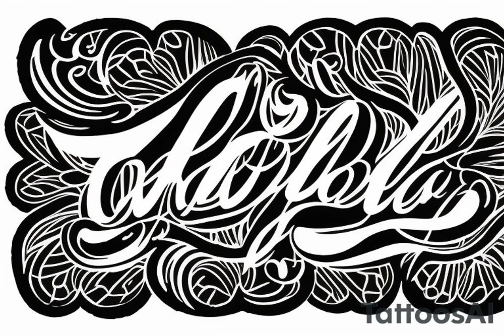 "Payal" text written with cursive style. Angel wings on left and right side tattoo idea