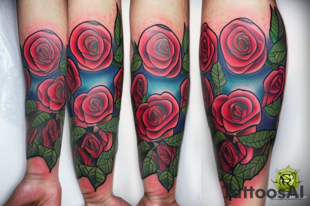 Transgender flag roses tattoo idea