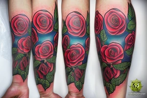 Transgender flag roses tattoo idea