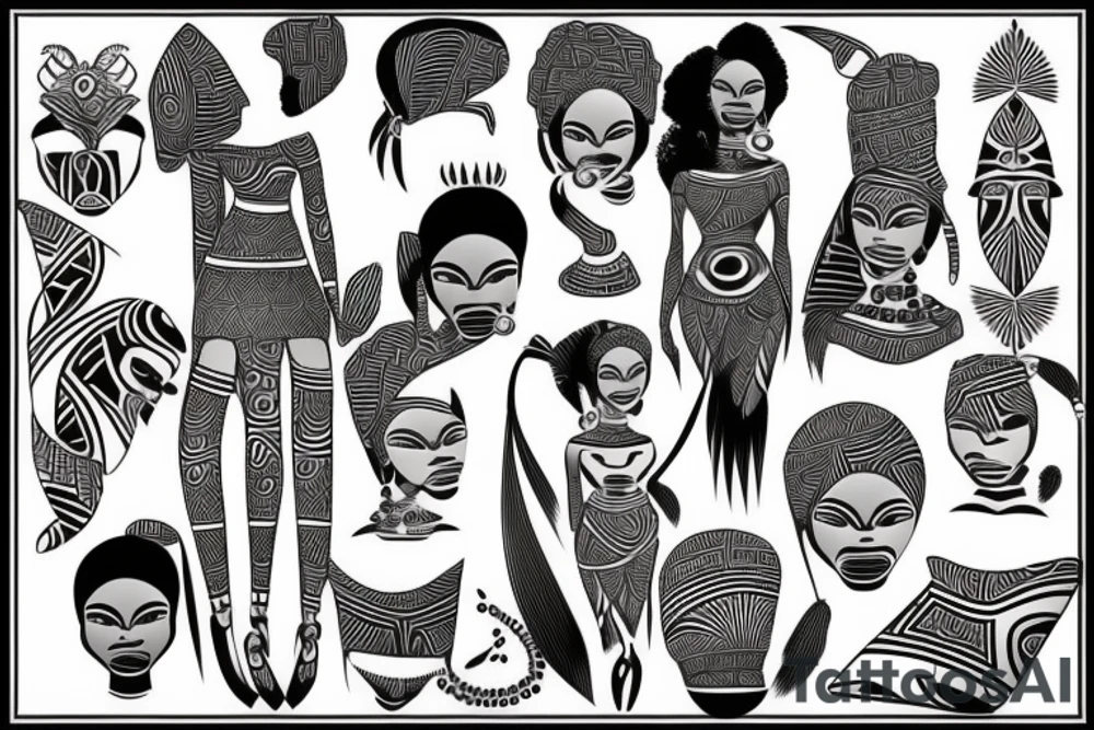 African woman tattoo idea