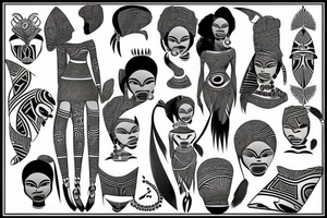 African woman tattoo idea