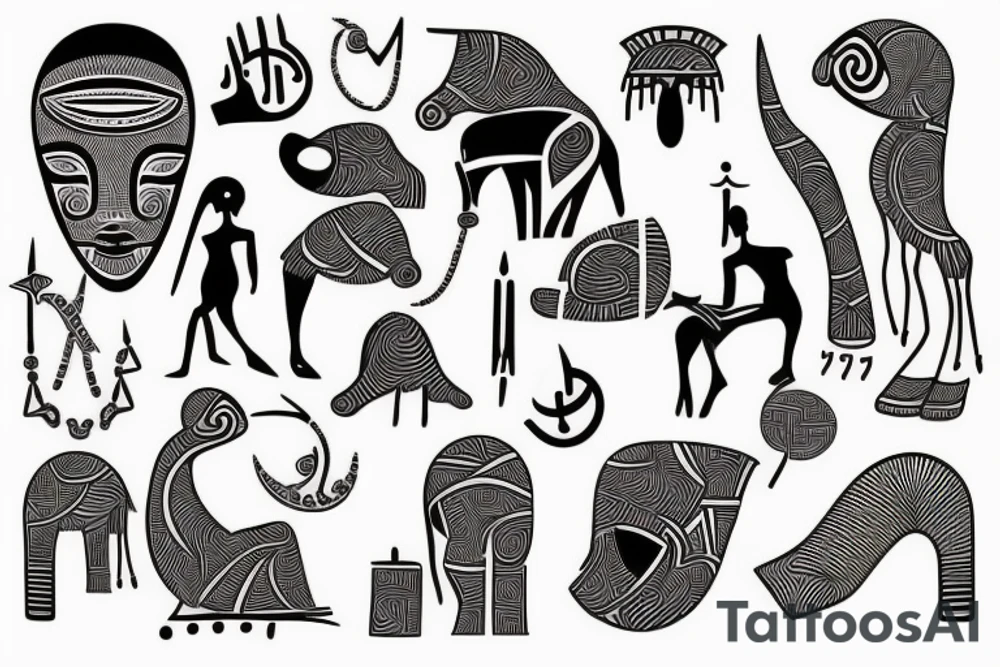 African woman heiroglyphics tattoo idea