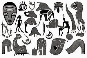 African woman heiroglyphics tattoo idea