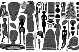 African woman heiroglyphics tattoo idea