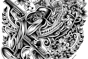 white rabbit tattoo holding an AK47 tattoo idea