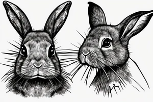 rabbit holding an AK47 in the hand tattoo idea