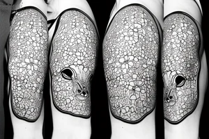 Outline dairy cow head with big glossy eyes tattoo idea