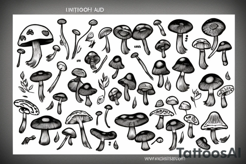 Cloudy spirit of Mushroom tattoo idea