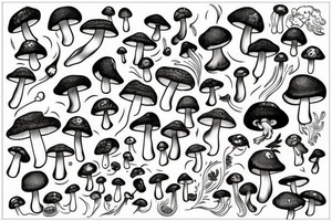 Cloudy spirit of Mushroom tattoo idea