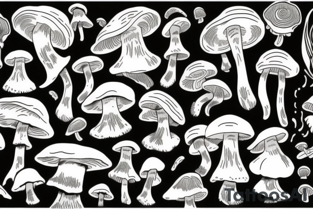 Cloudy spirit of Mushroom tattoo idea